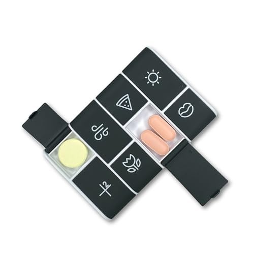 Mote Wallet Credit Card Size Pillbox Carry Medications, Pills 7 Day Weekly Organizer Pill case, Mini, Small Holder, Tiny, Travel, mote, Medicine(Mini Moonpie) - Image 1