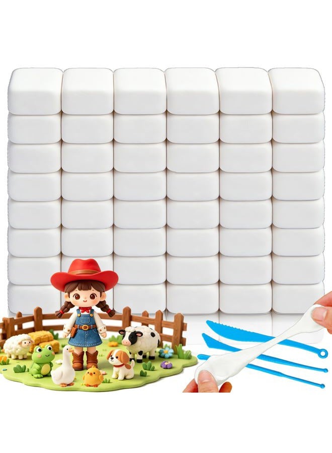 Blvochnnt 50 Pack White Air Dry Foam Clay,1.12lb Soft Molding Lightweight Clays with 3 Pcs Sculpting Tools for Kids,Adults,Crafting Cosplay,Artistic Projects - Image 1