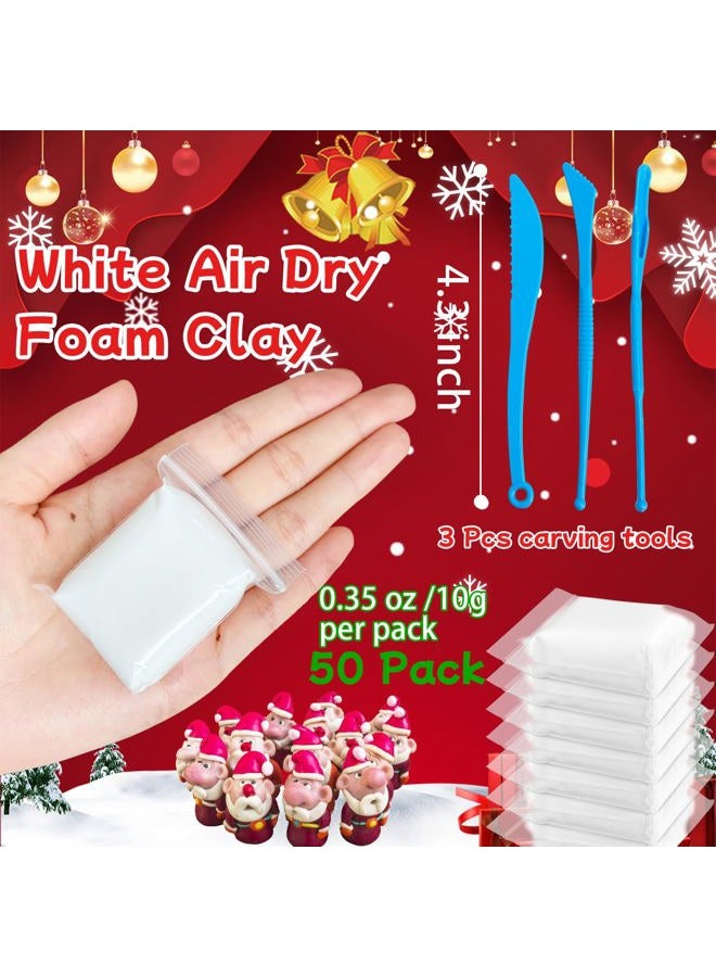 Blvochnnt 50 Pack White Air Dry Foam Clay,1.12lb Soft Molding Lightweight Clays with 3 Pcs Sculpting Tools for Kids,Adults,Crafting Cosplay,Artistic Projects - Image 2