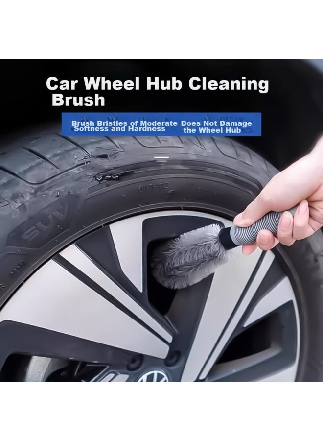 Pinyu Car Wheel Brush, Tire Brush, Car Washing And Detailing Cleaning Tool, Stain Removal And Gap Cleaning, Soft And Hard Bristle Brush Set, Three-piece Kit - Image 3