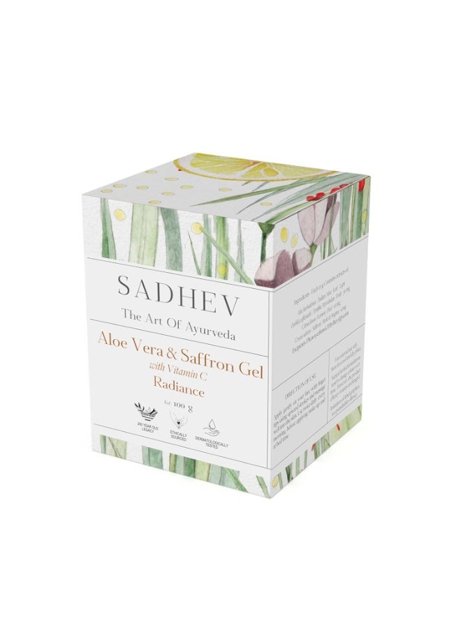 Sadhev's Aloe Vera & Saffron Face Gel with Vitamin C For Radiance, Suitable for All Skin Type, Paraben & Sulphate Free 100 gm - Image 4