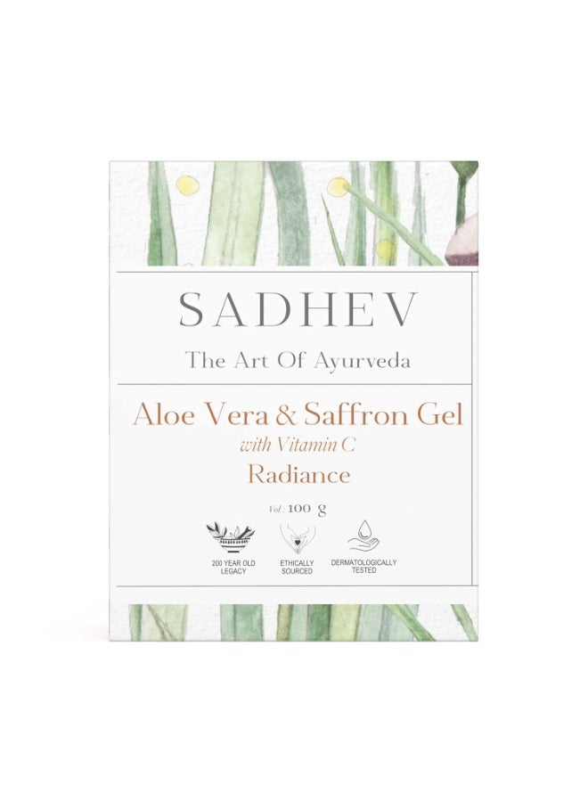 Sadhev's Aloe Vera & Saffron Face Gel with Vitamin C For Radiance, Suitable for All Skin Type, Paraben & Sulphate Free 100 gm - Image 3