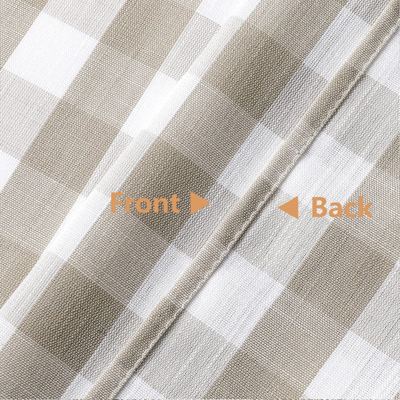 Bapawfish Beige Buffalo Plaid Swag Valances, Farmhouse Swag Kitchen Curtains 36 Inches Long, Rustic Gingham Check Small Window Short Window Treatment for Kitchens Bathroom, 28" x 36", Linen, Set of 2 - Image 5