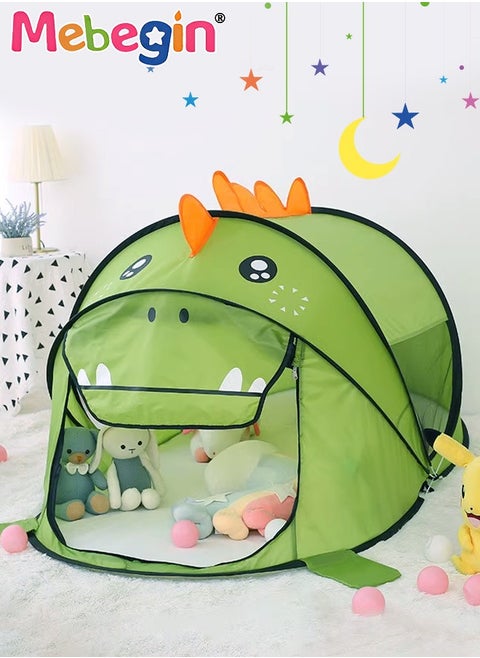 Kids Portable Dinosaur Tent, Durable Pop up Tent with Travel Bag, Fun Playhouse for Indoor and Outdoor, Easy to Set Up and Fold, Plenty of Room to Play, Suitable for Family Vacation on Beach, Garden and Camping, 185*85*100cm