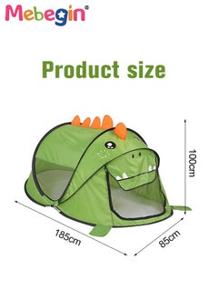 MEBEGIN Kids Portable Dinosaur Tent, Durable Pop up Tent with Travel Bag, Fun Playhouse for Indoor and Outdoor, Easy to Set Up and Fold, Plenty of Room to Play, Suitable for Family Vacation on Beach, Garden and Camping, 185*85*100cm  - Image 4