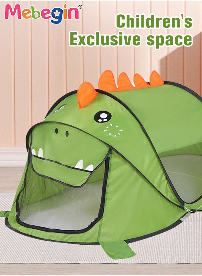 MEBEGIN - Kids Portable Dinosaur Tent, Durable Pop up Tent with Travel Bag, Fun Playhouse for Indoor and Outdoor, Easy to Set Up and Fold, Plenty of Room to Play, Suitable for Family Vacation on Beach, Garden and Camping, 185*85*100cm - Image 1