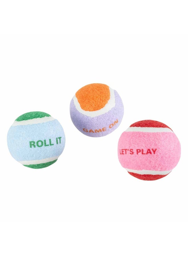 Ebi Coockoo Let's Play Set Of 3 - Tennis Ball Dog Catch & Fetch Toy 3x6.4cm