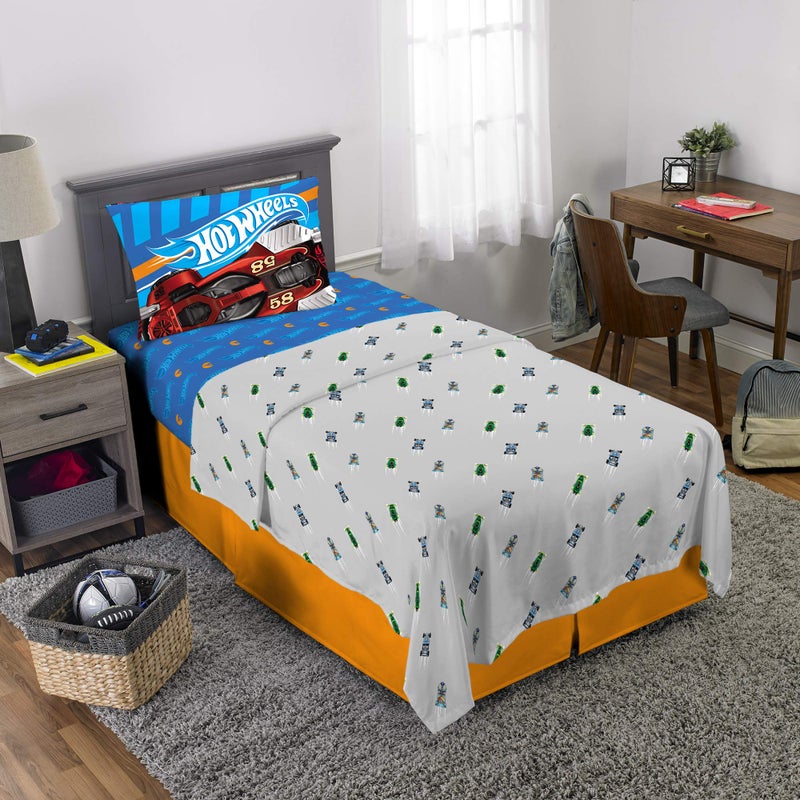 Franco Kids Bedding Super Soft Sheet Set  3 Piece Twin Size  Hot Wheels - Image 2