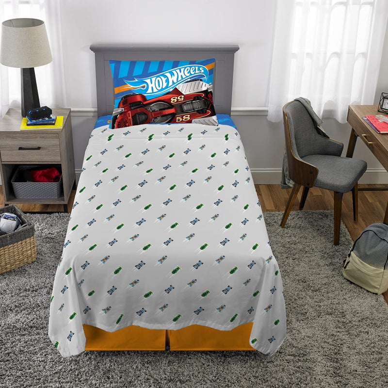 Franco Kids Bedding Super Soft Sheet Set  3 Piece Twin Size  Hot Wheels - Image 5