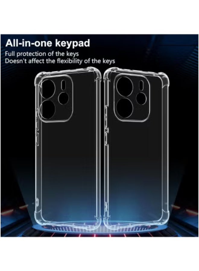 JAJEEK Redmi Note 14 4G Case with 2-Pack Screen Protector | 6.67-Inch Transparent TPU Case with Black Edge | Shockproof Four-Corner Airbag Bumper Cover | Full Coverage Tempered Glass | Flexible Soft Case (Not Compatible with 5G Models) - Image 2