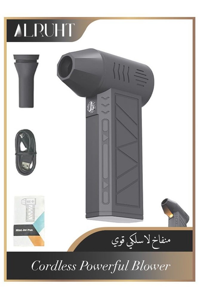 Portable Handheld Powerful Blower, Electronic Air Blower, Cordless Leaf Blower, Air Blower Jet Fan LED, Turbo Blower, Turbo Violent Brushless Fan, Outdoor Mini Handheld Dryer