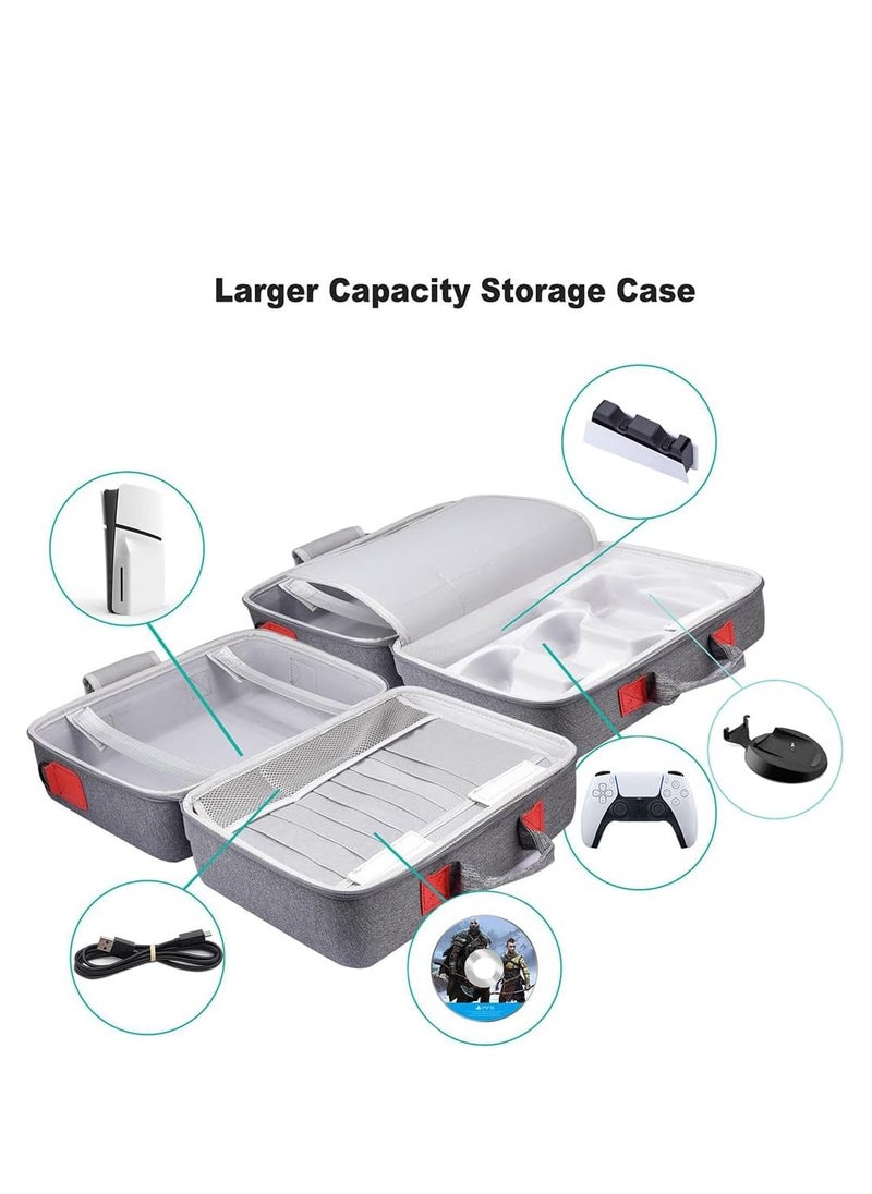 LBMT - Hard Travel Carrying Case for PS5 Slim, Shockproof Storage Bag Compatible with PS5 Slim Controllers/Disk Digital Edition/Cords and Other Accessories - Image 1