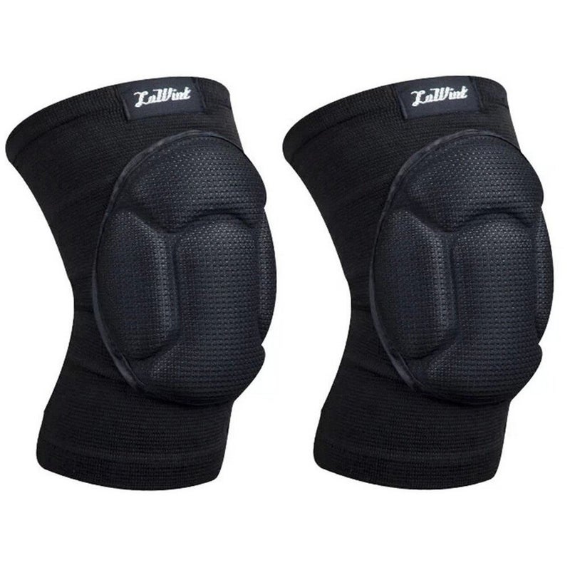 Luwint Protective Thick Sponge Knee Pads Knee Brace - High Elastic Non-Slip Basketball Volleyball Knee Sleeves Support for Gardening Weightlifting Running Gym Yoga, 1 Pair Unisex - Image 2