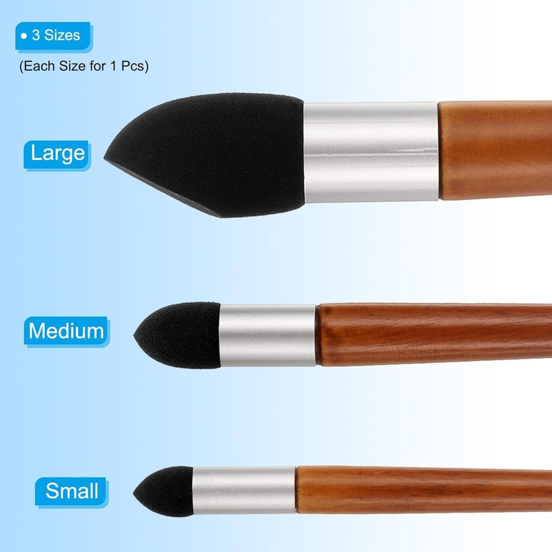 EVALUEMART 3 Size Blending Stump Artist Blending Sponge Pen, 1 Set Washable Reusable Rubbing Sponge Brush Sketch Modification Sponge Pen Art Blenders Tool for Drawing Correction, Brown Red - Image 3