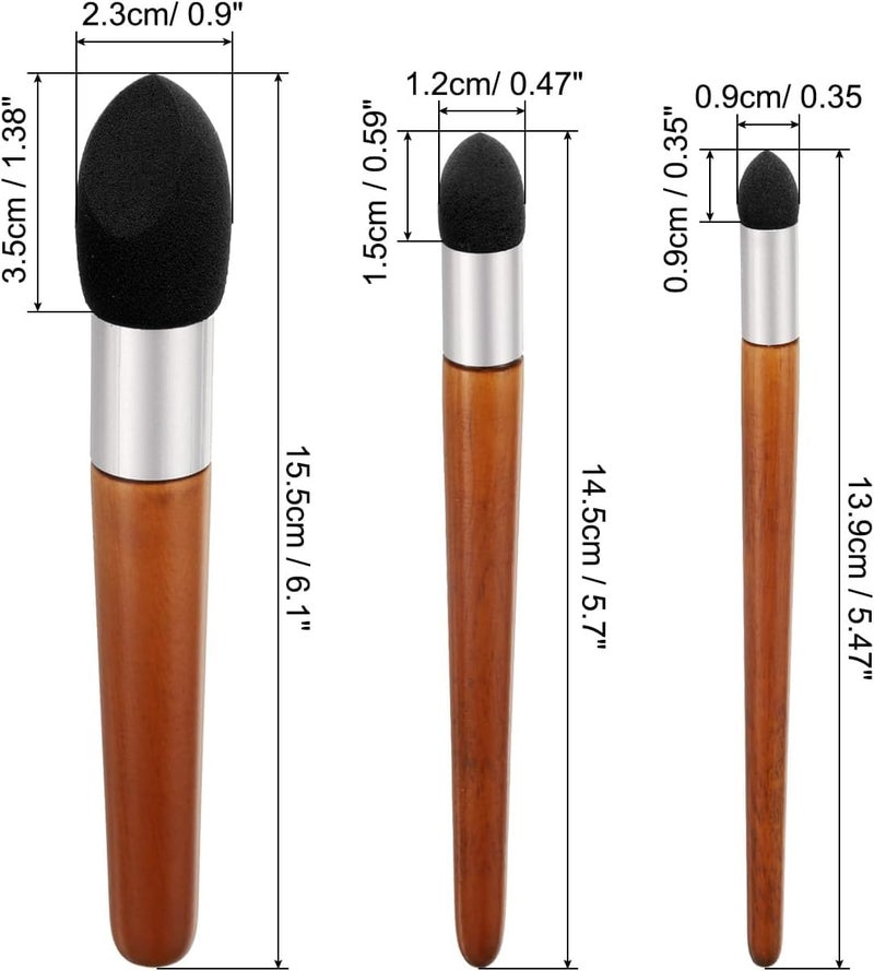 EVALUEMART 3 Size Blending Stump Artist Blending Sponge Pen, 1 Set Washable Reusable Rubbing Sponge Brush Sketch Modification Sponge Pen Art Blenders Tool for Drawing Correction, Brown Red - Image 2