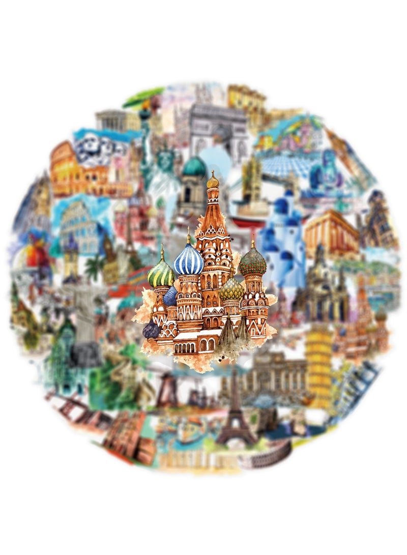 قوس قزح أورينبو 50 قطعة من ملصقات السفر العالمية لسجلات القصاصات وخريطة السفر ذاتية اللصق وملصقات شفافة ومجلات للأطفال والبنات والبالغين وزجاجة الماء والكمبيوتر المحمول ودفتر الملاحظات وصناعة البطاقات والحروف بنفسك - Image 3