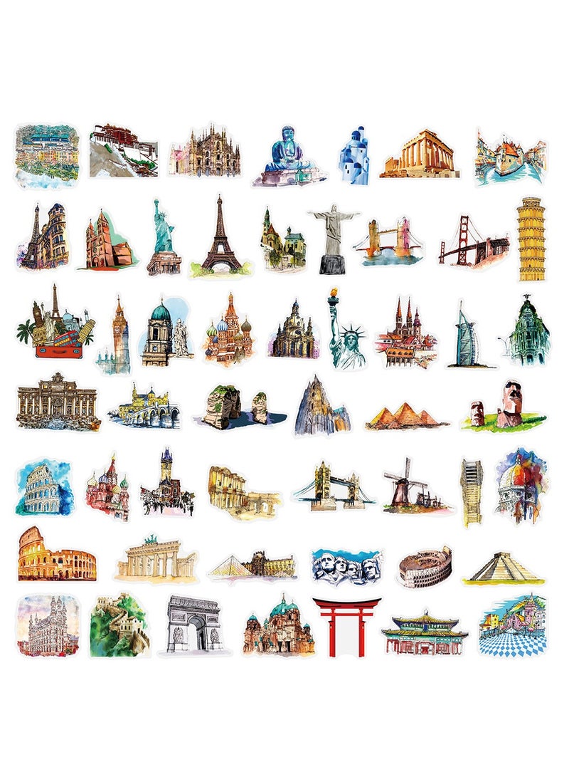 قوس قزح أورينبو 50 قطعة من ملصقات السفر العالمية لسجلات القصاصات وخريطة السفر ذاتية اللصق وملصقات شفافة ومجلات للأطفال والبنات والبالغين وزجاجة الماء والكمبيوتر المحمول ودفتر الملاحظات وصناعة البطاقات والحروف بنفسك - Image 2