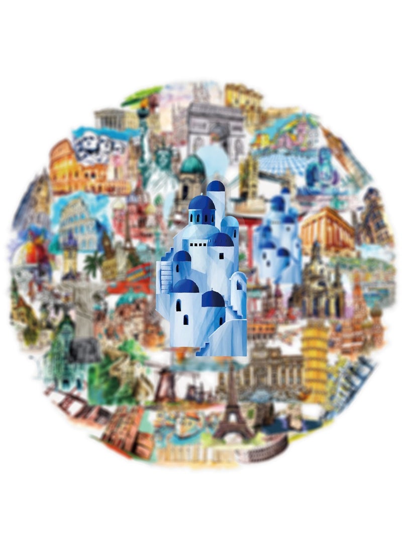 قوس قزح أورينبو 50 قطعة من ملصقات السفر العالمية لسجلات القصاصات وخريطة السفر ذاتية اللصق وملصقات شفافة ومجلات للأطفال والبنات والبالغين وزجاجة الماء والكمبيوتر المحمول ودفتر الملاحظات وصناعة البطاقات والحروف بنفسك - Image 4