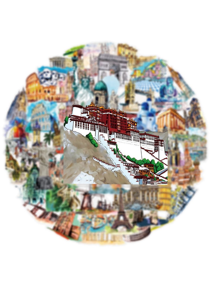 قوس قزح أورينبو 50 قطعة من ملصقات السفر العالمية لسجلات القصاصات وخريطة السفر ذاتية اللصق وملصقات شفافة ومجلات للأطفال والبنات والبالغين وزجاجة الماء والكمبيوتر المحمول ودفتر الملاحظات وصناعة البطاقات والحروف بنفسك - Image 5