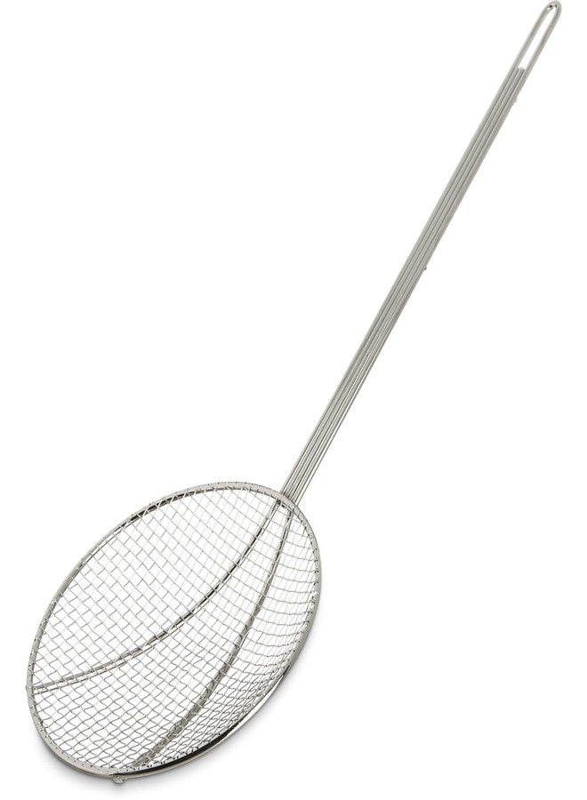 Soro Essentials- 7” Stainless Steel Round Coarse Mesh Wire Skimmer Strainer- Cooking Skimmer Spoon Ladle Skimmers Strainer Spoon for Kitchen Cooking Straining Frying Draining Home Kitchen Restaurant - Image 1