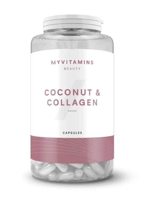 MyVitamins Coconut and Collagen – Beauty 60 Capsules for Hair, Skin, and Nail Health with Vitamin C