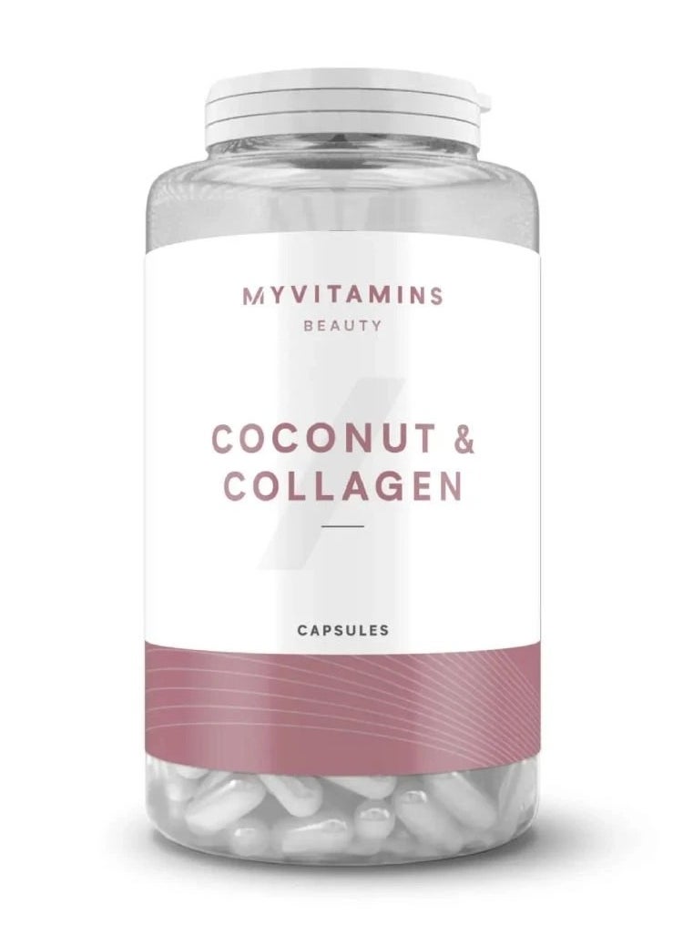 MyVitamins Coconut and Collagen – Beauty 60 Capsules for Hair, Skin, and Nail Health with Vitamin C