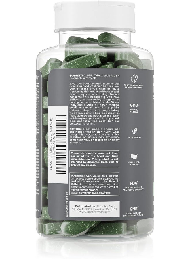 PURE FOR MEN Pure Multivitamin Tablets for Men - 120 Count - Image 3