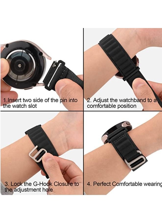 Generic Alpine Loop 22mm Compatible With Realme Watch 2 Realme Watch 2 Pro - Smart Watch Sport, Durable Sport Nylon Strap With Titanium G Hook  Black  - Image 3