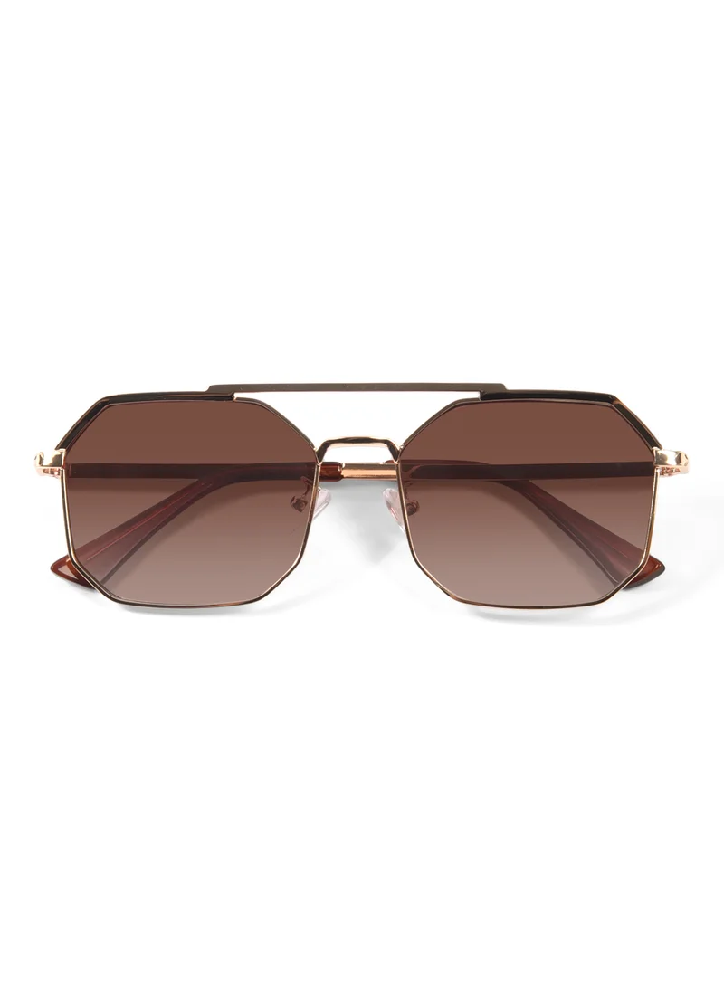 Woggles Mocha Mood Hexagonal Sunglasses