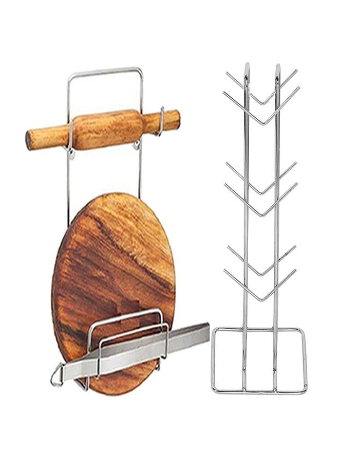JISUN Stainless Steel Chakla Belan Stand & Cup Stand/Cup Holder for Kitchen - Image 1