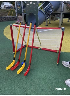 Generic Children's Hockey Toy Kindergarten Inductive Training Ice Hockey Props Outdoor Sports Parent-Child Mutual Mai Taibao-Color:2 108*75 Stick Ball Doors  - Image 2