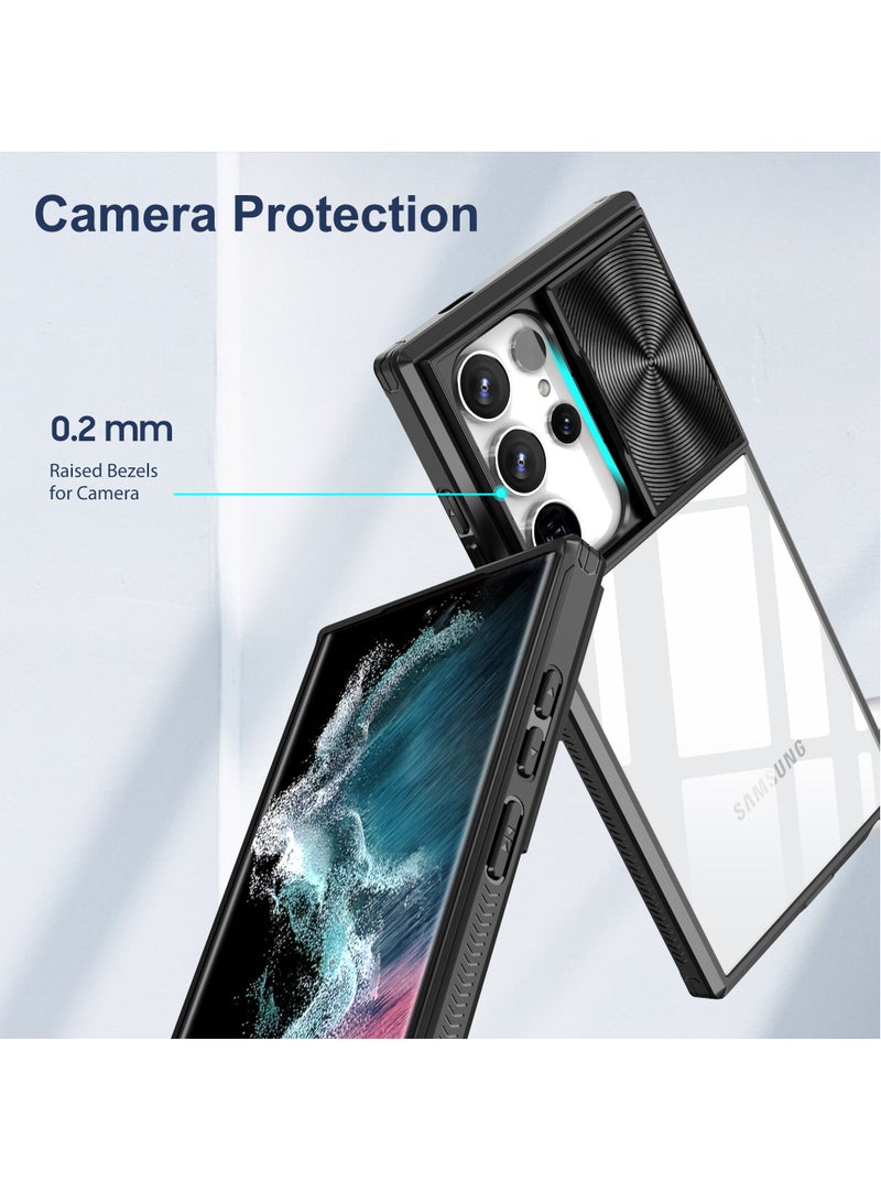 Samsung Galaxy S24 Ultra 5G Case with Camera Cover,TPU Protective Hard Back&Soft Bumper, Shockproof Upgraded,Full Body Clear Phone Cover for Galaxy S24 Ultra 5G (Galaxy S24 Ultra, Black) - Image 5