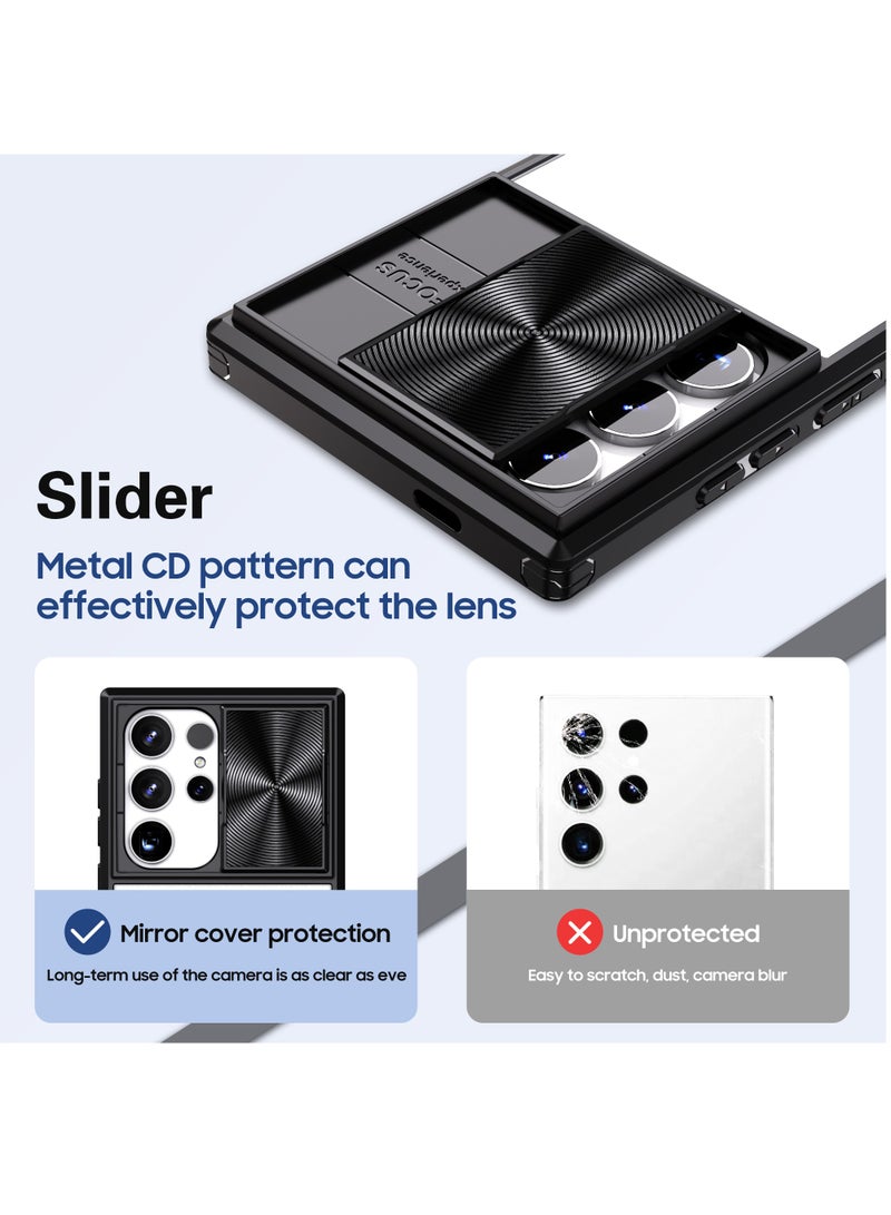 Samsung Galaxy S24 Ultra 5G Case with Camera Cover,TPU Protective Hard Back&Soft Bumper, Shockproof Upgraded,Full Body Clear Phone Cover for Galaxy S24 Ultra 5G (Galaxy S24 Ultra, Black) - Image 3