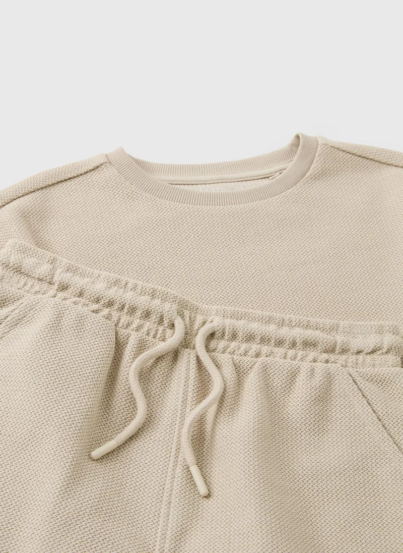 ماتلان Boys Stone Textured Top & Short Set