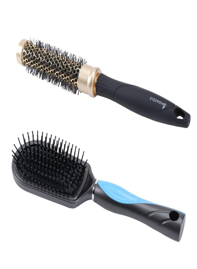 Omidazzle Midazzle Premium Cushioned & Curl Hair Brush for Men & Women - Pack of 2 (HB2-12) - Image 3