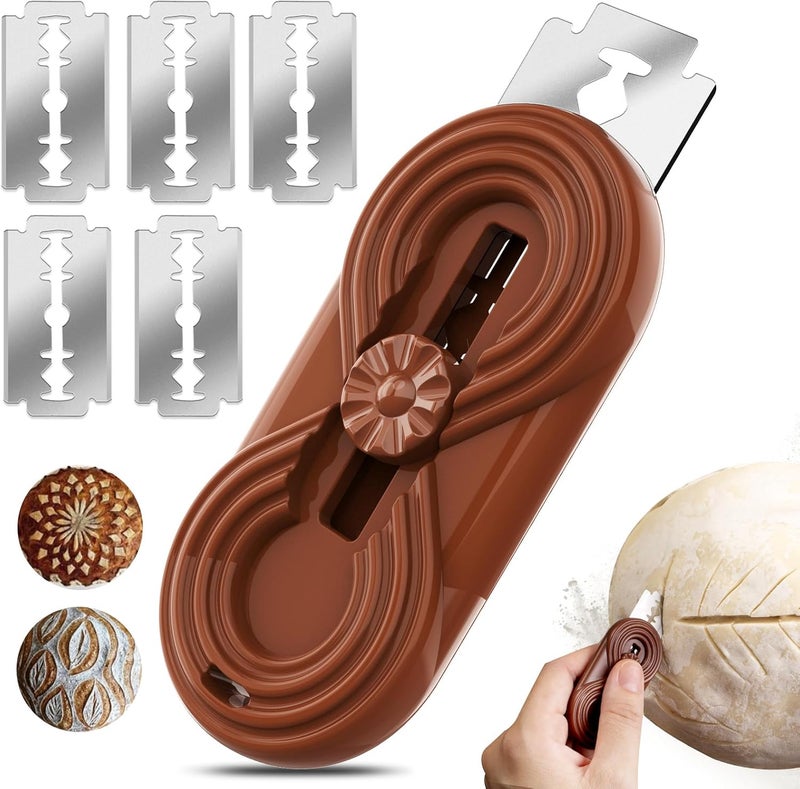 Sis-YaoLan Bread Lame Upgraded Extractable Lame Bread Tool& Anti-Slip Handle with Long Retractable Razor Magnetic Reusable Dough Scoring Tool, Sourdough Scoring tool （Bread Making 5 Razor Blades） - Image 1