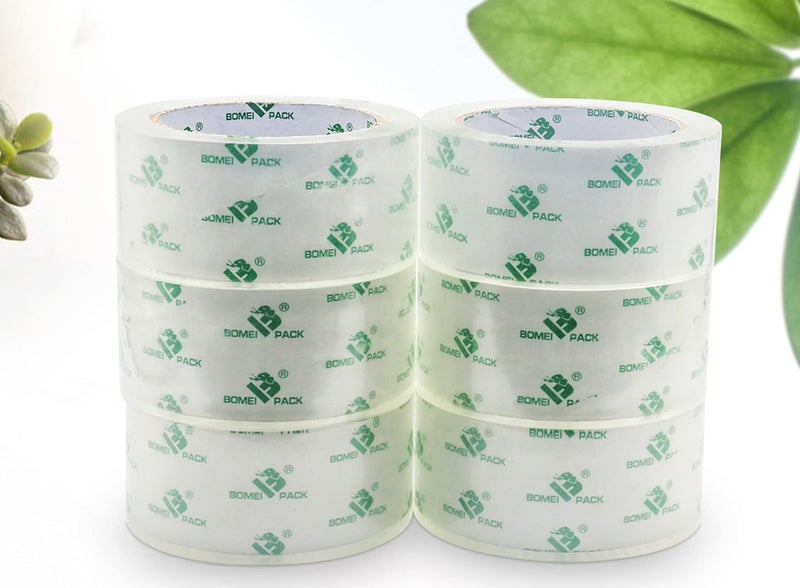 BOMEI PACK Crystal Clear Packing Tape, Packaging Tape Refill Rolls, 6 Rolls 2Mil x1.88 60 Yards for Sealing, Moving, Shipping, Office&Storage - Image 1