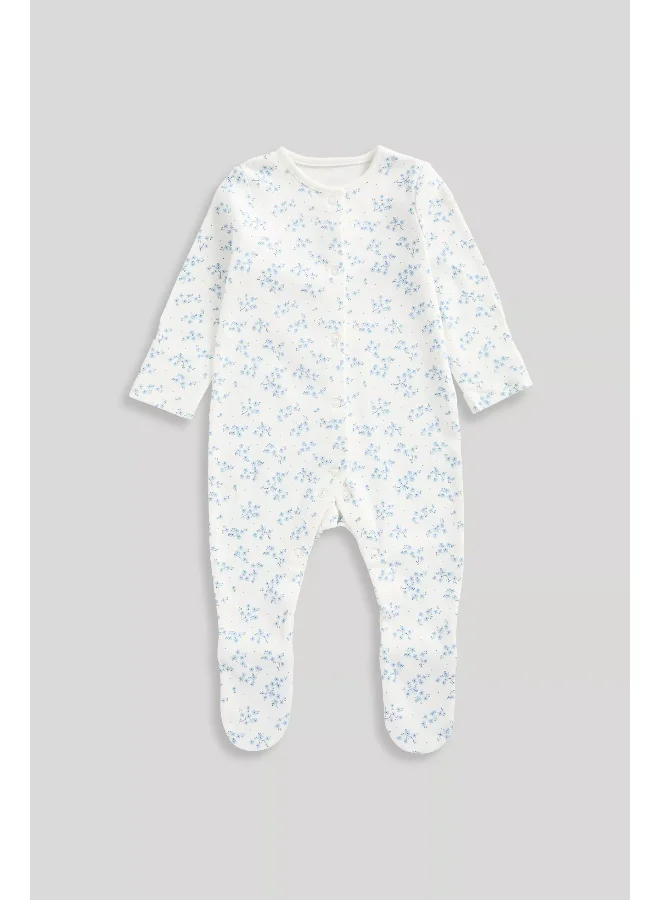 mothercare Ditsy Baby Sleepsuits - 3 Pack