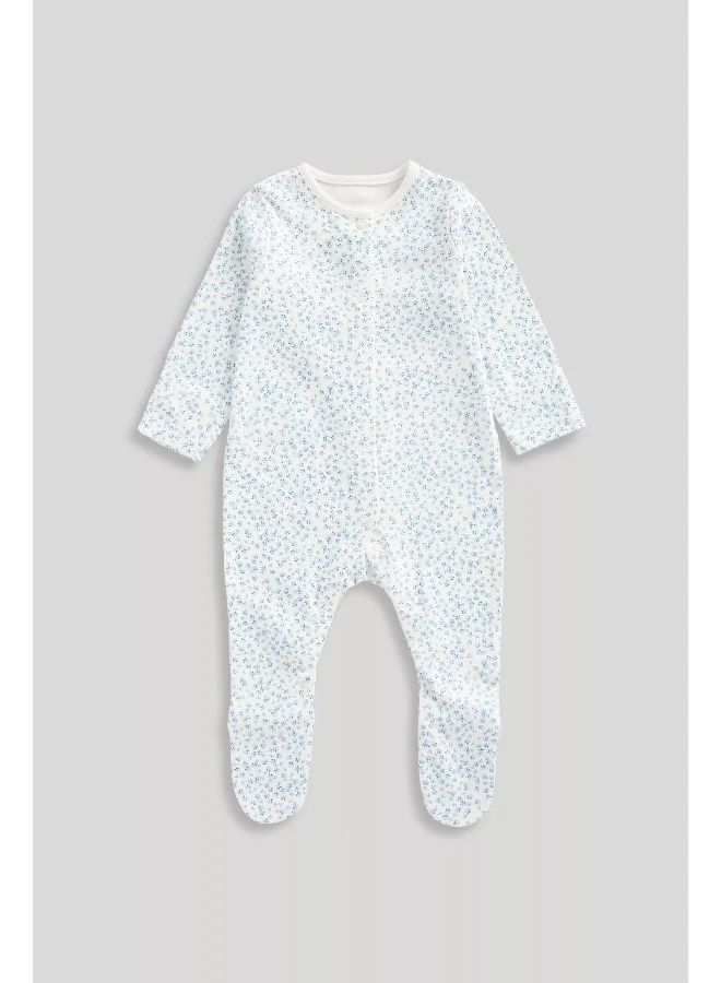 mothercare Ditsy Baby Sleepsuits - 3 Pack