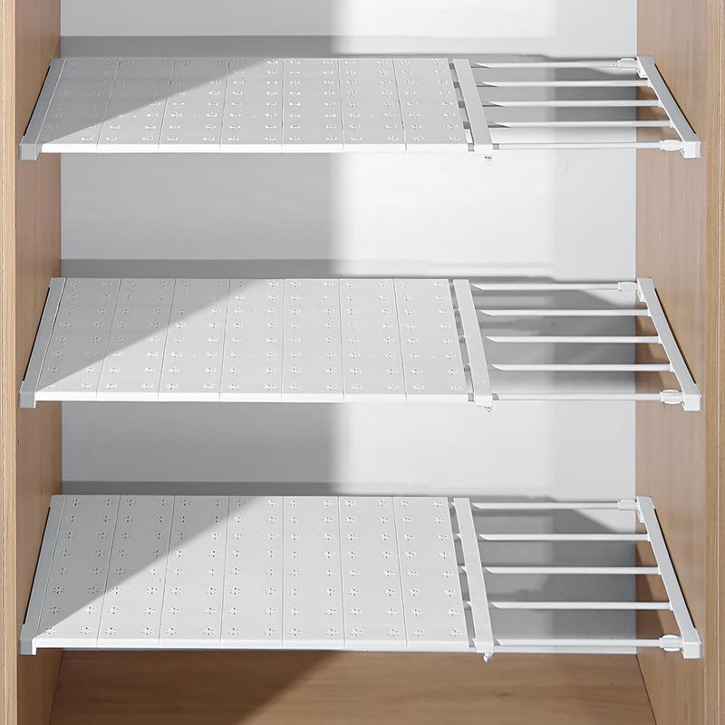 Expandable Cabinet Shelf Organizer 3-Piece Set, Adjustable Storage Rack for Kitchen Cupboards, Pantry, Closet, Bathroom, Stackable Space Saver Shelves for Home Organization - Image 2