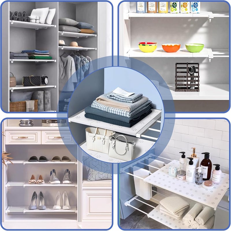 Expandable Cabinet Shelf Organizer 3-Piece Set, Adjustable Storage Rack for Kitchen Cupboards, Pantry, Closet, Bathroom, Stackable Space Saver Shelves for Home Organization - Image 4