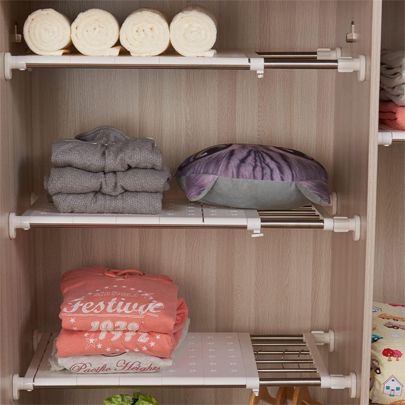 Expandable Cabinet Shelf Organizer 3-Piece Set, Adjustable Storage Rack for Kitchen Cupboards, Pantry, Closet, Bathroom, Stackable Space Saver Shelves for Home Organization - Image 3