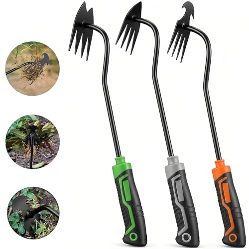 YDKOJGW 3Pcs Weed Puller Tool Garden Weed Pulling Tool,Portable Garden Weeder Tool,Gardening Weeding Tools for Garden Hand Tools for Vegetable Gardening Backyard Farm Planting & Uprooting Weeding Tool - Image 1