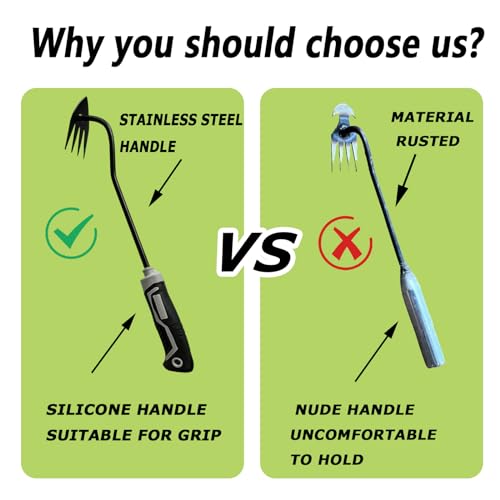 YDKOJGW 3Pcs Weed Puller Tool Garden Weed Pulling Tool,Portable Garden Weeder Tool,Gardening Weeding Tools for Garden Hand Tools for Vegetable Gardening Backyard Farm Planting & Uprooting Weeding Tool - Image 3