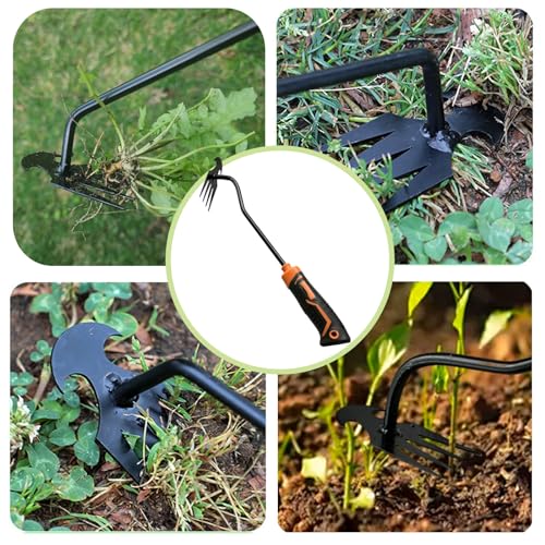 YDKOJGW 3Pcs Weed Puller Tool Garden Weed Pulling Tool,Portable Garden Weeder Tool,Gardening Weeding Tools for Garden Hand Tools for Vegetable Gardening Backyard Farm Planting & Uprooting Weeding Tool - Image 5