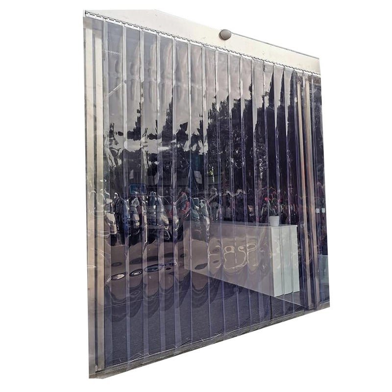 INTBUYING Plastic Door Curtain Strips Walk in Freezer Curtain Thickness 008 in 42in X 84 in for Warehouse Garage Supermarket Pet House with 7 Strip Curtains