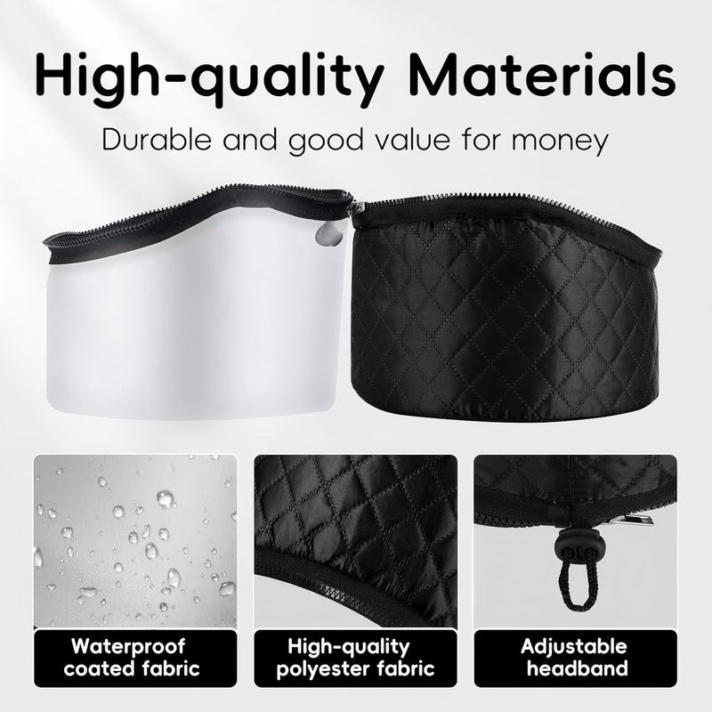 Heat Cap for Deep Conditioning, 10-Level Heats Up Quickly 3 Time Settings Hair Steamer for Natural Hair Home Use Thermal Steam Cap for Black Hair Portable Heating Caps - Image 5
