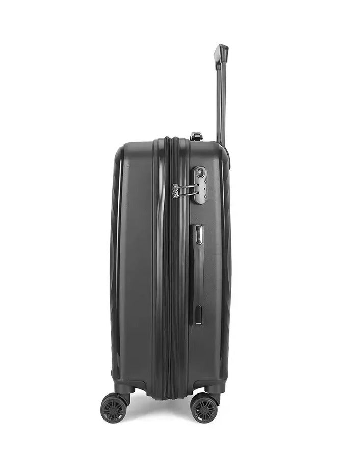 28-Inch Premium Travel Luggage - Sleek Black Design - Image 3