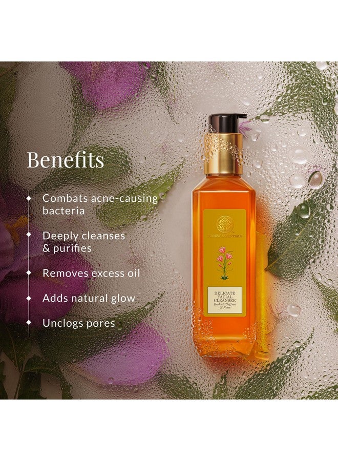 Forest Essentials Delicate Facial Cleanser With Saffron & Neem | Ayurvedic Purifying Face Wash | For Combination To Oily Skin | Sulphate Free | Paraben Free - Image 3