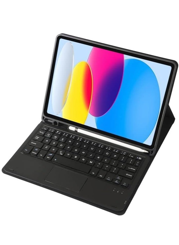 TIGER Keyboard Case for iPad 10.9 Inch 10th Generation 2022 - Bluetooth Rechargeable Keyboard with Foldable Case, Trackpad, Pencil Slot, and Adjustable Kickstand – Black, Perfect for iPad 10 2022  - Image 3